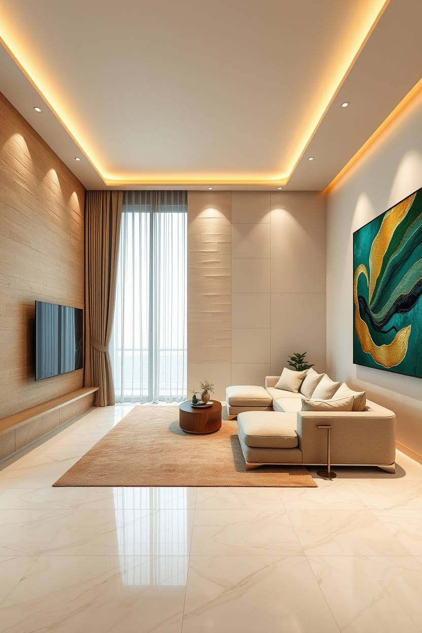 Modern false ceiling design in Gharaunda home