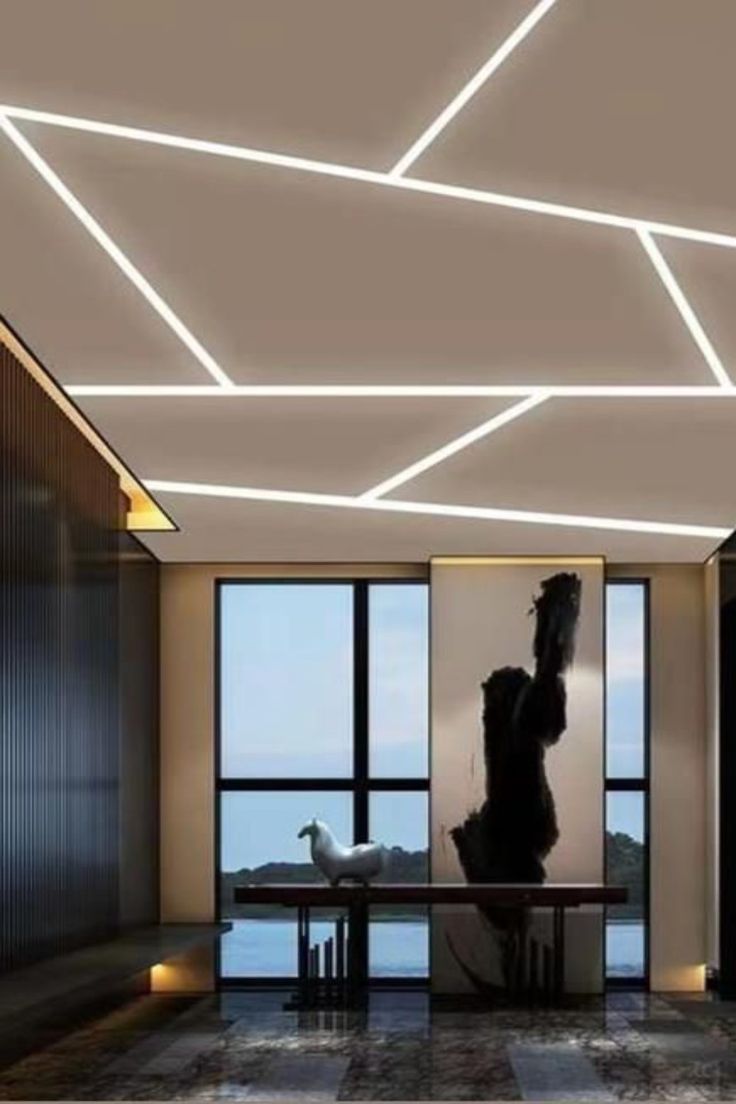 Minimal false ceiling design for bedroom with LED profile - Karnal